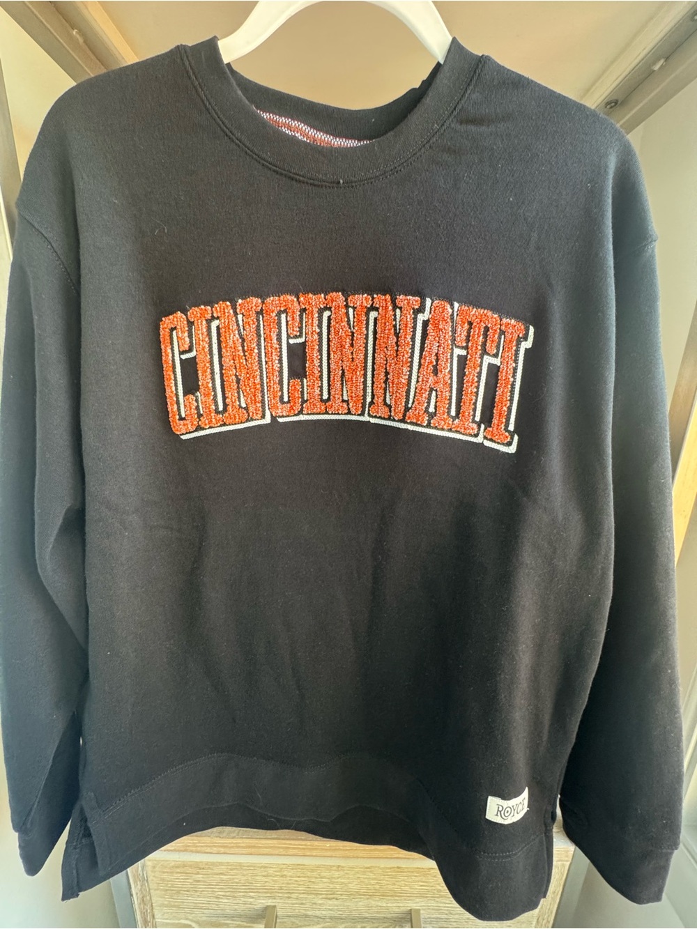 Cincinnati Chenille Crewneck Sweatshirt - Black